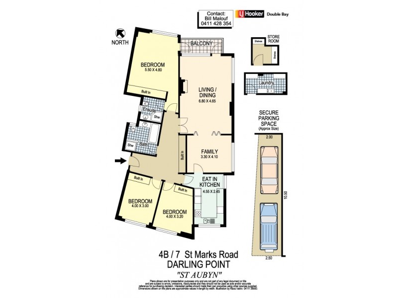 4B/7 St Marks Road, Darling Point NSW 2027 Floorplan