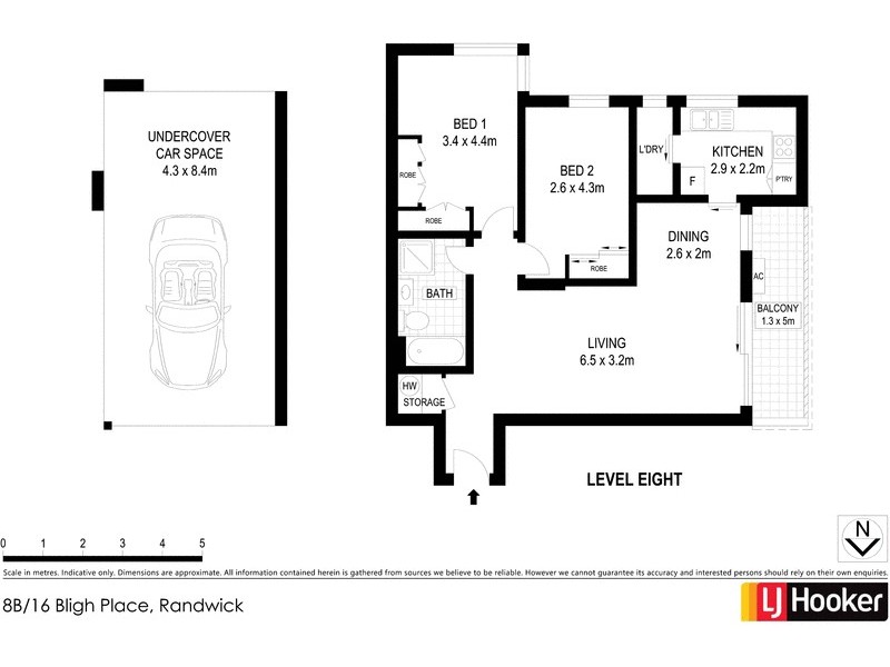 8b/16 Bligh Place, Randwick NSW 2031 Floorplan