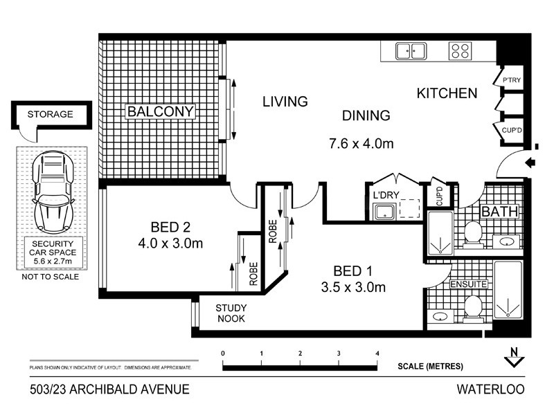 503/23 Archibald Avenue, Waterloo NSW 2017 Floorplan