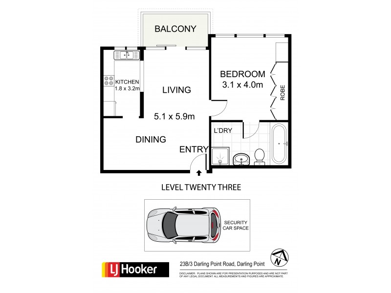 23B/3 Darling Point Road, Darling Point NSW 2027 Floorplan