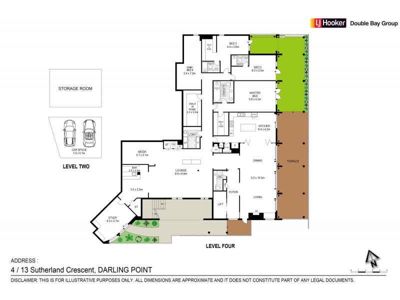 4/13-15 Sutherland Crescent, Darling Point NSW 2027 Floorplan