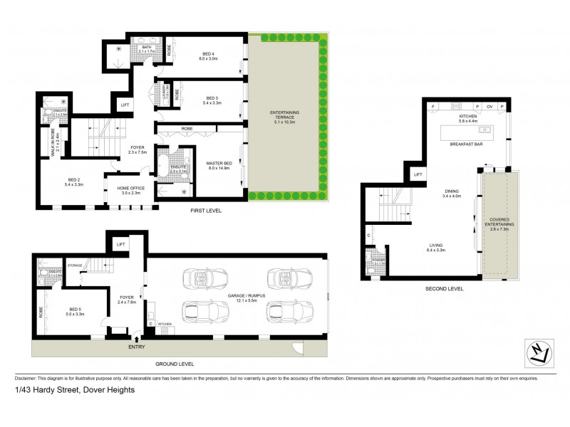 1/43 Hardy Street, Dover Heights NSW 2030 Floorplan