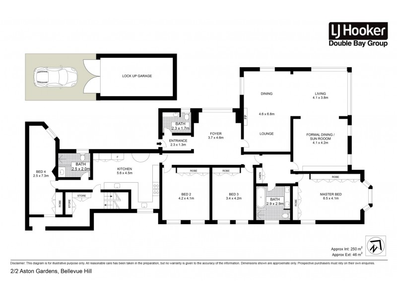 2/2 Aston Gardens, Bellevue Hill NSW 2023 Floorplan