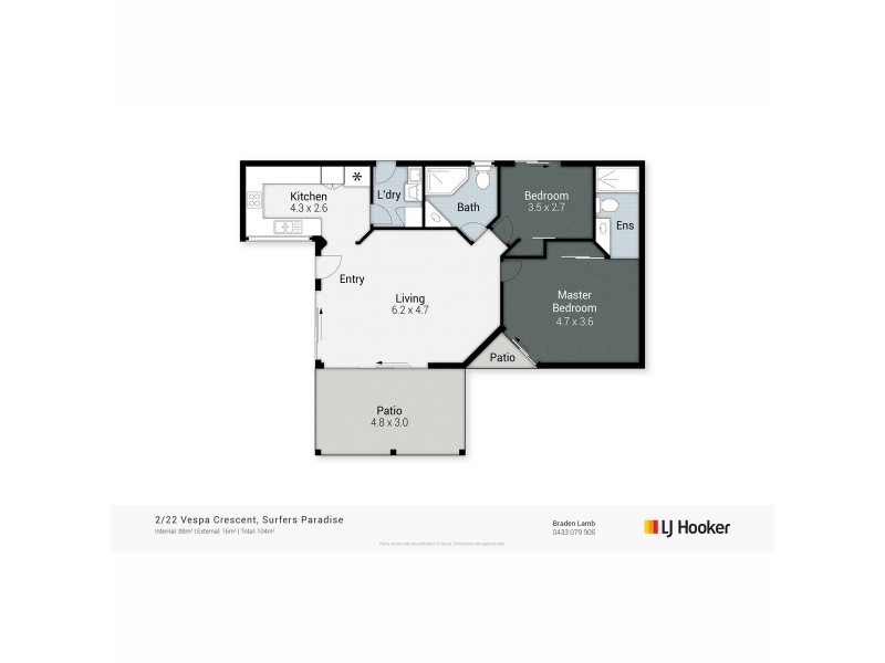 2/22 Vespa Crescent, Surfers Paradise QLD 4217 Floorplan