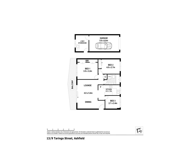 13/9 Taringa Street, Ashfield NSW 2131 Floorplan