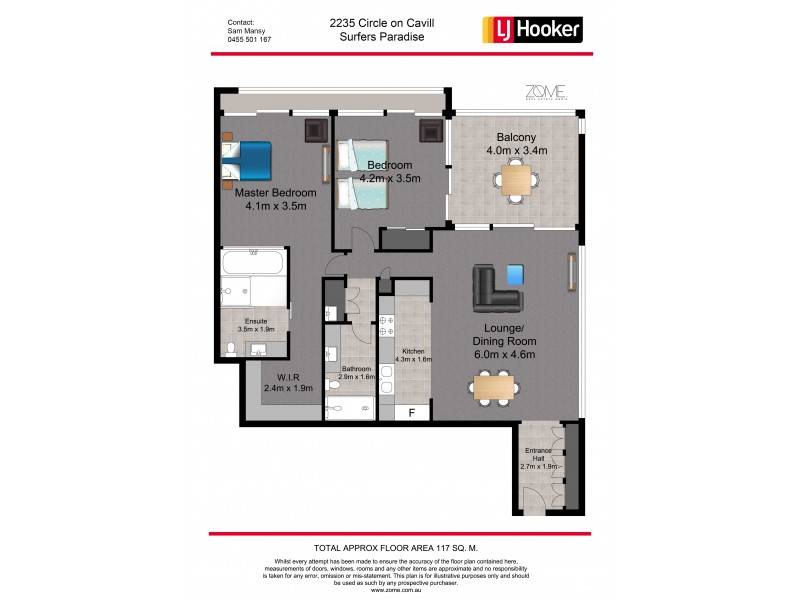 Unit 2235/9 Ferny Avenue, Surfers Paradise QLD 4217 Floorplan