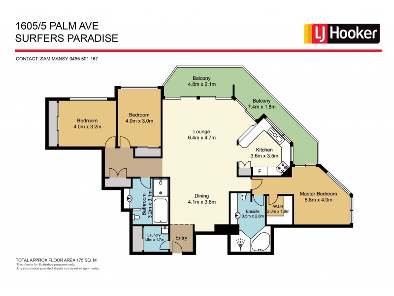 1602/5-19 Palm Avenue, Surfers Paradise QLD 4217 Floorplan