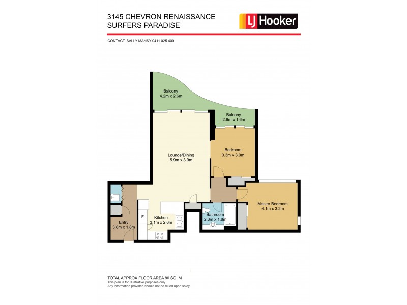 3145/23 Ferny Avenue, Surfers Paradise QLD 4217 Floorplan