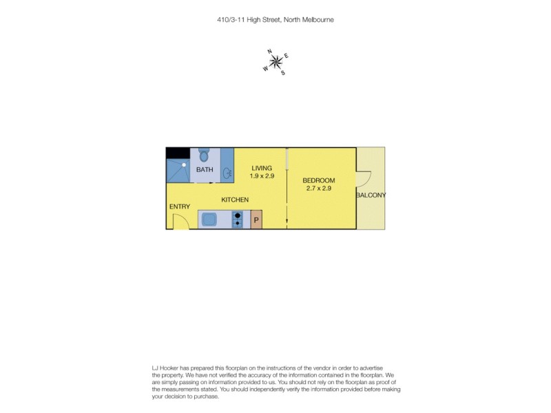 410/3-11 High Street, North Melbourne VIC 3051 Floorplan