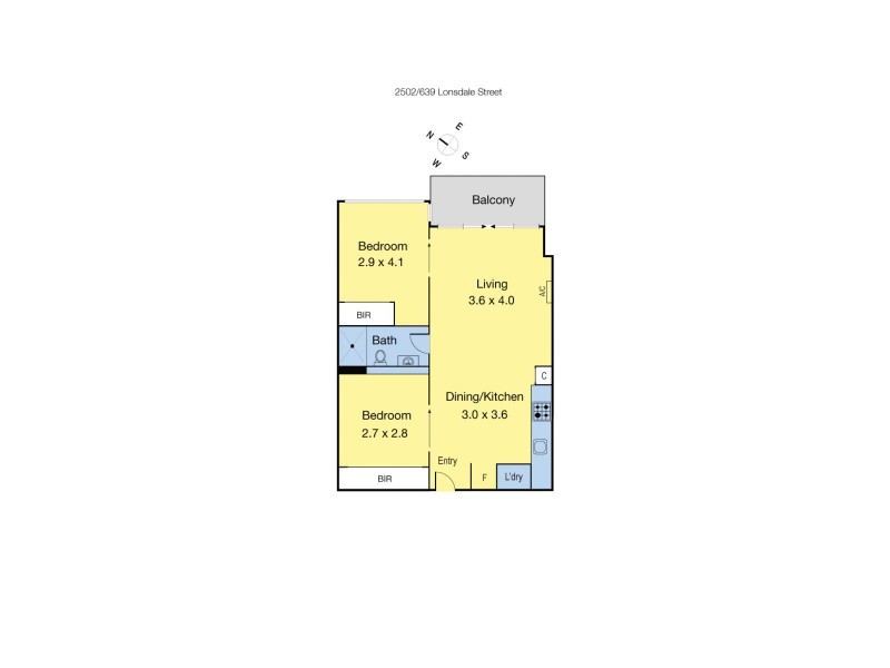 2502/639 Lonsdale Street, Melbourne VIC 3000 Floorplan