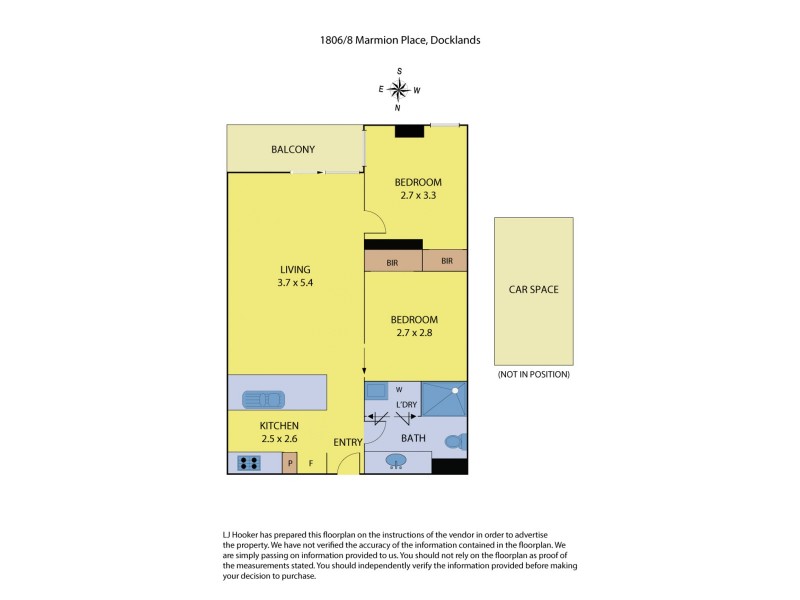 1806/8 Marmion Place, Docklands VIC 3008 Floorplan