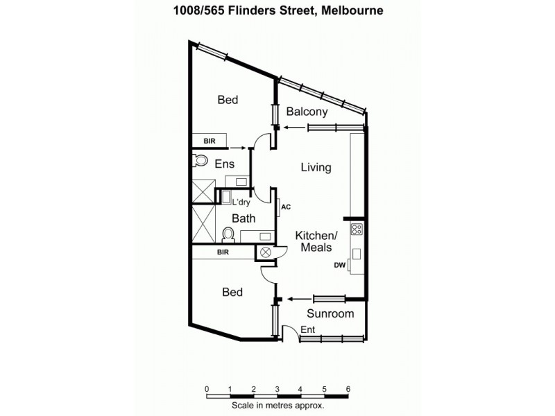 1008/565 Flinders Street, Melbourne VIC 3000 Floorplan