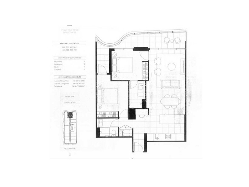 * Queens Road, Melbourne VIC 3004 Floorplan