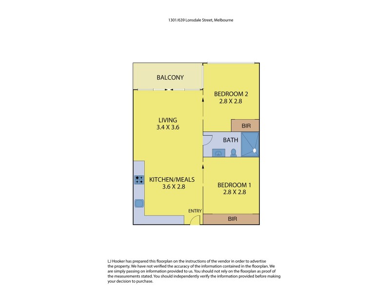 1301/639 Lonsdale Street, Melbourne VIC 3000 Floorplan