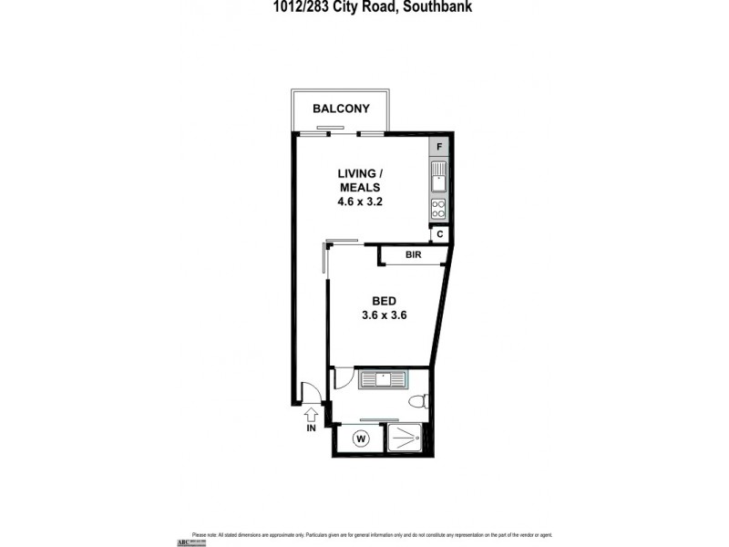 1012/283 City Road, Southbank VIC 3006 Floorplan