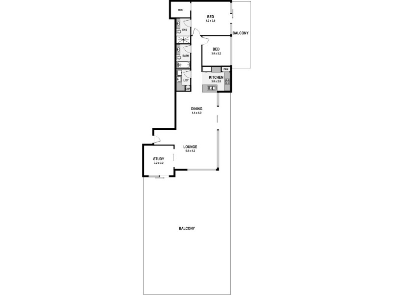 1101/1 Roy Street, Melbourne VIC 3004 Floorplan