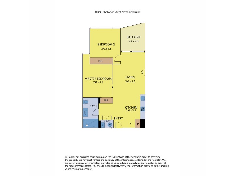 408/33 Blackwood Street, North Melbourne VIC 3051 Floorplan