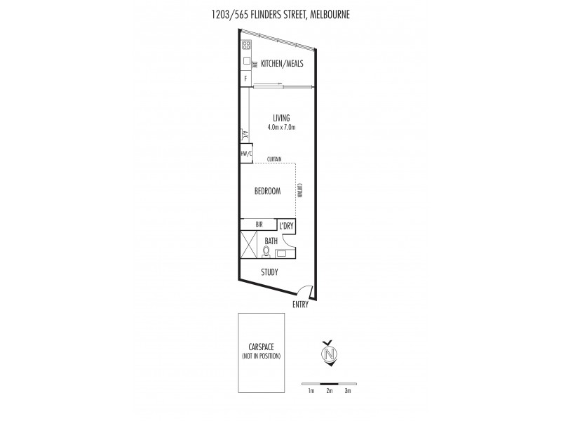 1203/565 Flinders Street, Melbourne VIC 3000 Floorplan