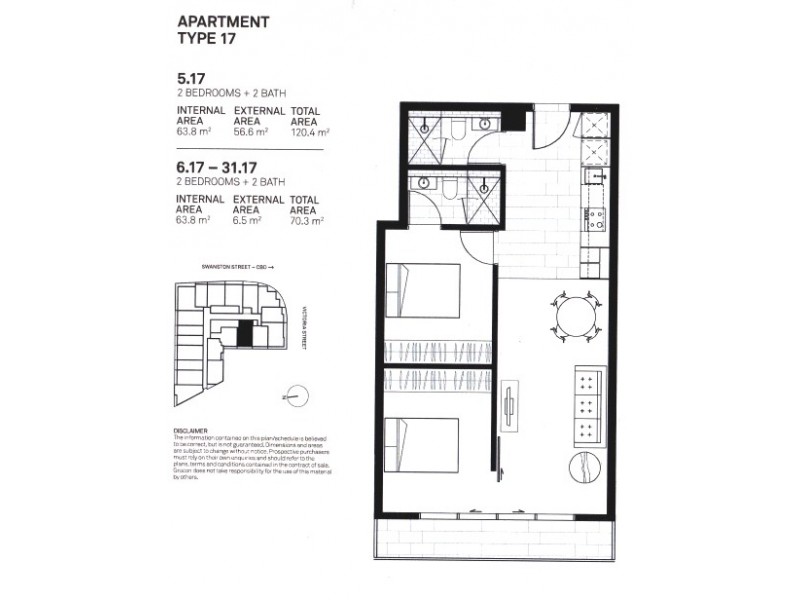 3017/551 Swanston Street, Carlton VIC 3053 Floorplan