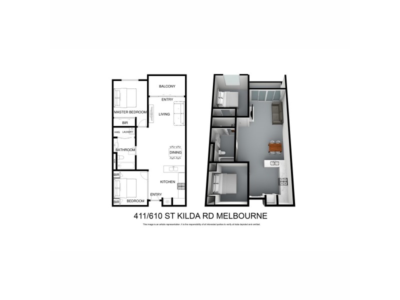 411/610 St Kilda Road, Melbourne VIC 3004 Floorplan