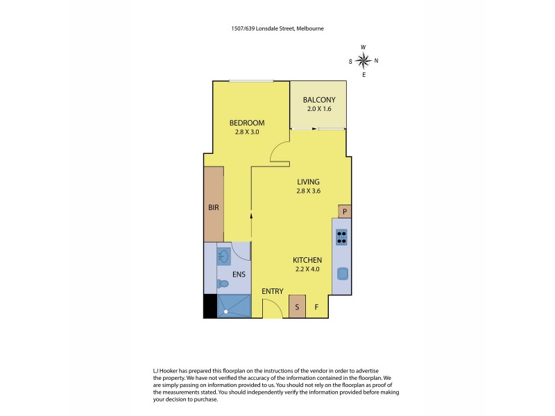 1507/639 Lonsdale Street, Melbourne VIC 3000 Floorplan
