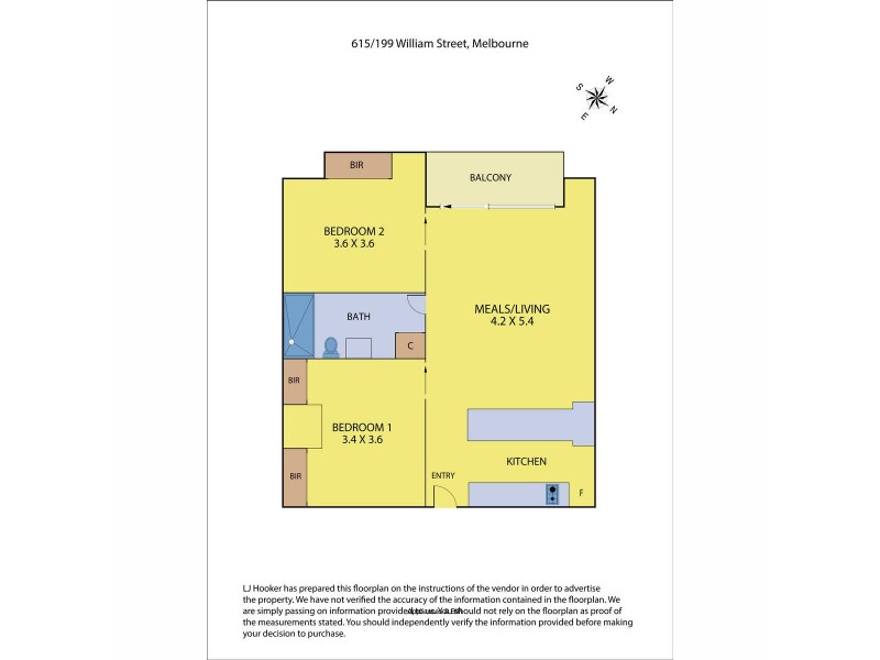 615/199 William Street, Melbourne VIC 3000 Floorplan