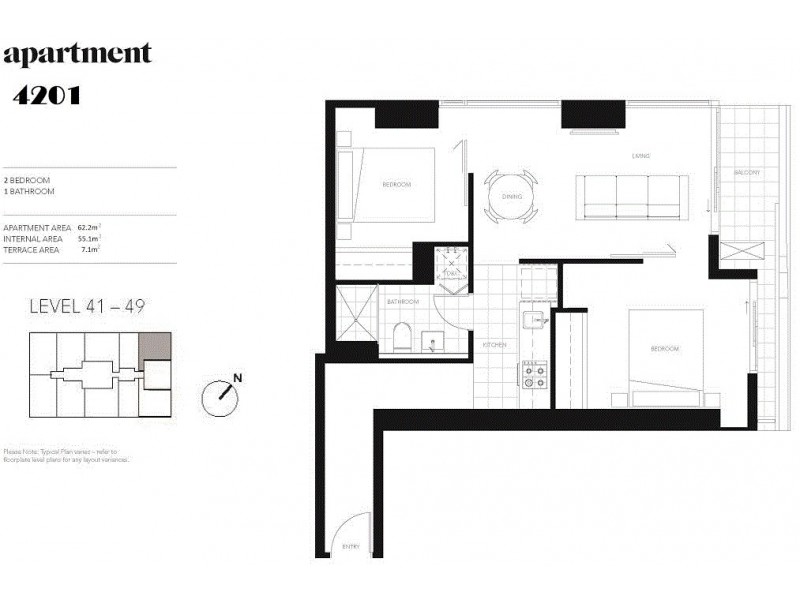 4201/80 A’Beckett Street, Melbourne VIC 3000 Floorplan