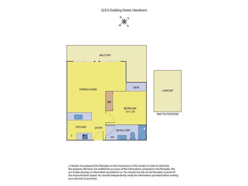 323/2 Golding Street, Hawthorn VIC 3122 Floorplan
