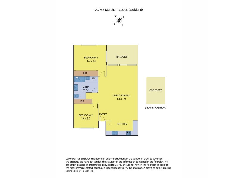 907/55 Merchant Street, Docklands VIC 3008 Floorplan