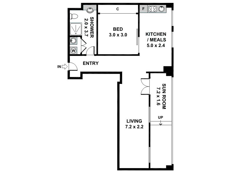 211/422 Collins Street, Melbourne VIC 3000 Floorplan
