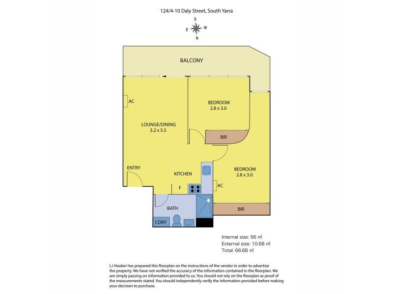 124/4-10 Daly Street, South Yarra VIC 3141 Floorplan