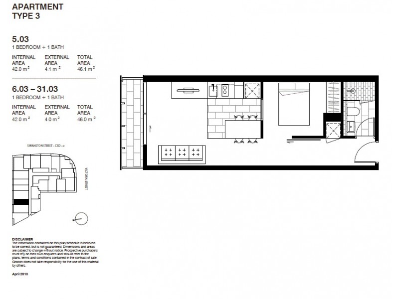 2303/551 Swanston Street, Carlton VIC 3053 Floorplan