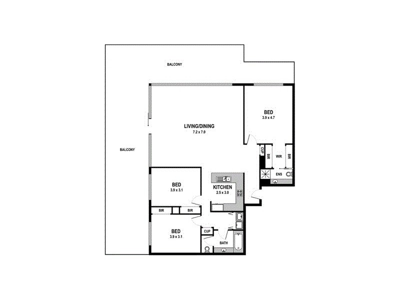133/33 Jeffcott Street, West Melbourne VIC 3003 Floorplan