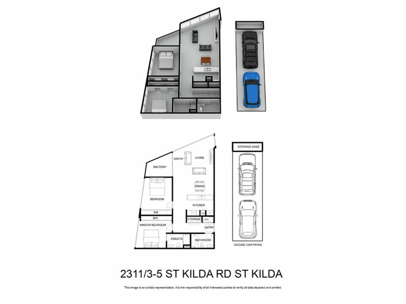 2311/3-5 St Kilda Road, St Kilda VIC 3182 Floorplan