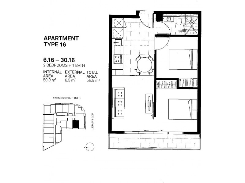 2716/551 Swanston Street, Carlton VIC 3053 Floorplan
