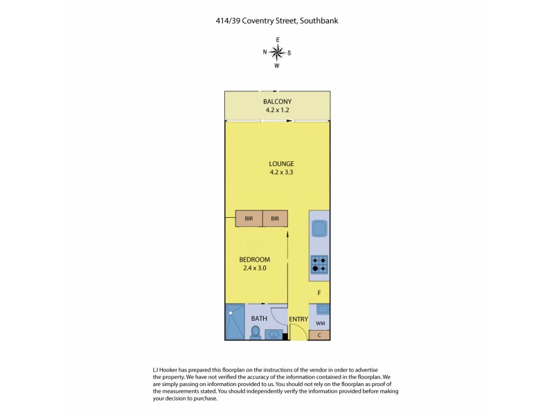 414/39 Coventry Street, Southbank VIC 3006 Floorplan