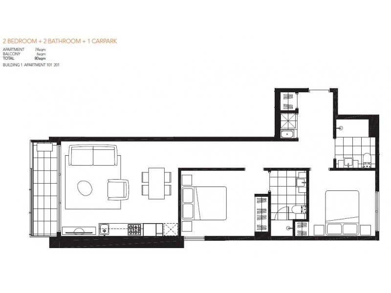 101/80 Cade Way, Parkville VIC 3052 Floorplan