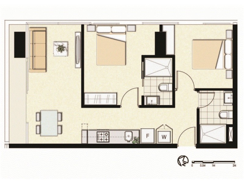 608/8 Sutherland Street, Melbourne VIC 3000 Floorplan