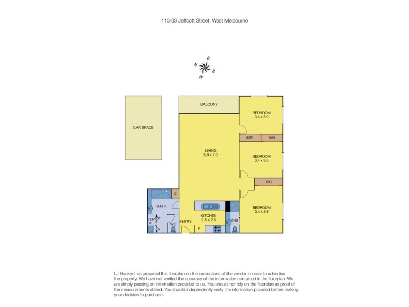 113/33 Jeffcott Street, West Melbourne VIC 3003 Floorplan