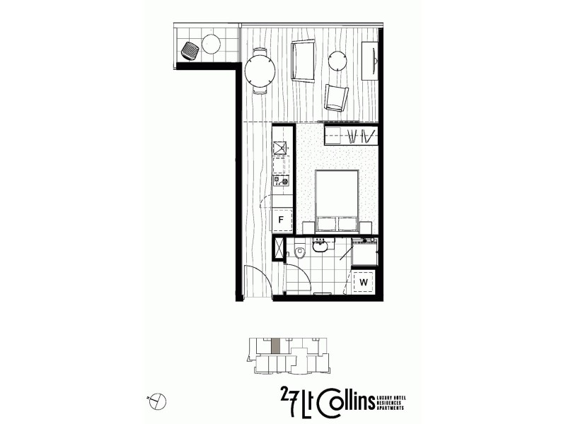 2503/27 Lt Collins Street, Melbourne VIC 3000 Floorplan