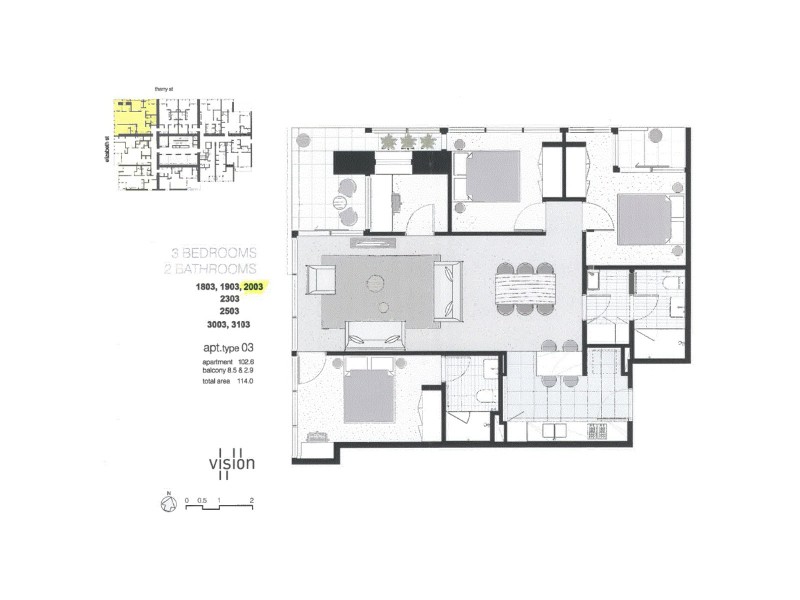 2003/500 Elizabeth Street, Melbourne VIC 3000 Floorplan