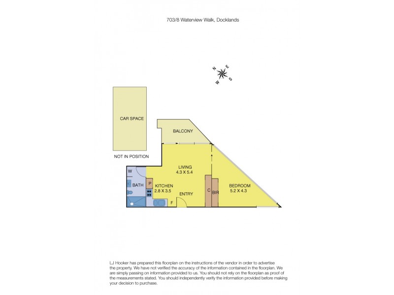 703/8 Waterview Walk, Docklands VIC 3008 Floorplan