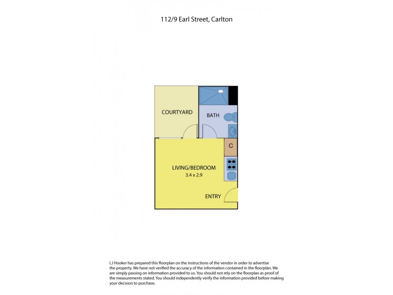 112/9 Earl Street, Carlton VIC 3053 Floorplan