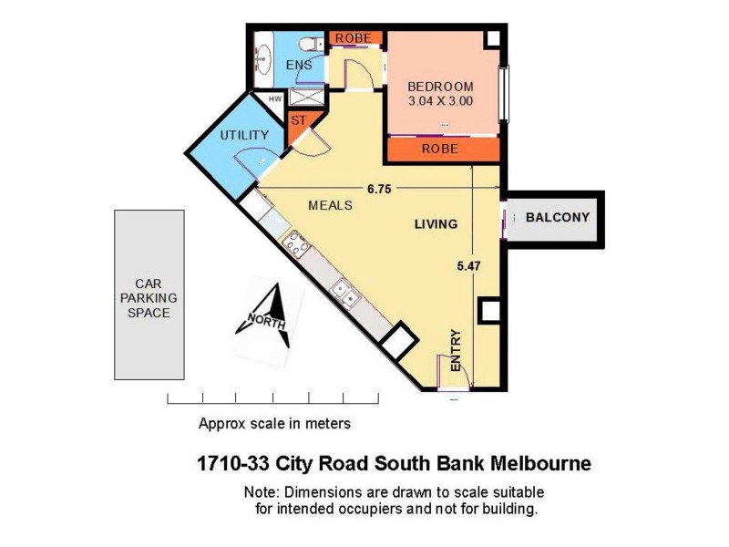 1710/33 City Road, Southbank VIC 3006 Floorplan