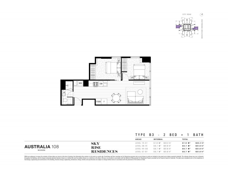 2106/70 Southbank Boulevard, Southbank VIC 3006 Floorplan