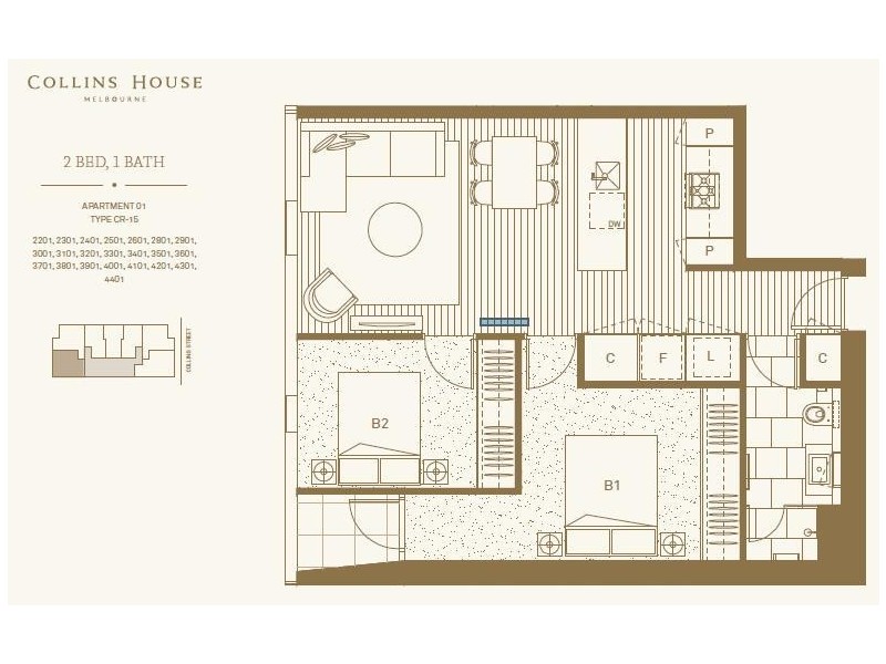 4201/464 Collins Street, Melbourne VIC 3000