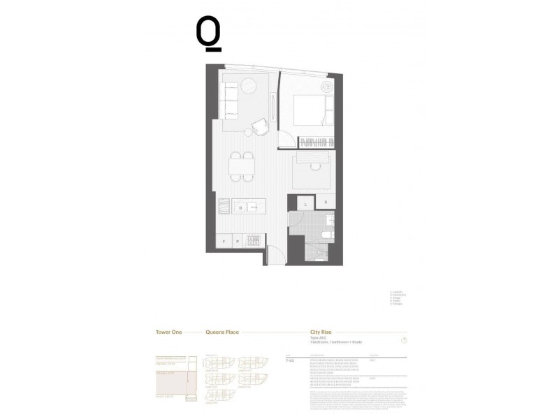 1603/350 Queens Street, Melbourne VIC 3000 Floorplan