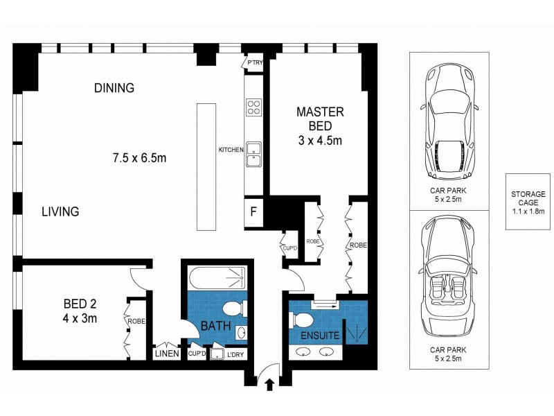 1412/1 Freshwater Place, Southbank VIC 3006 Floorplan