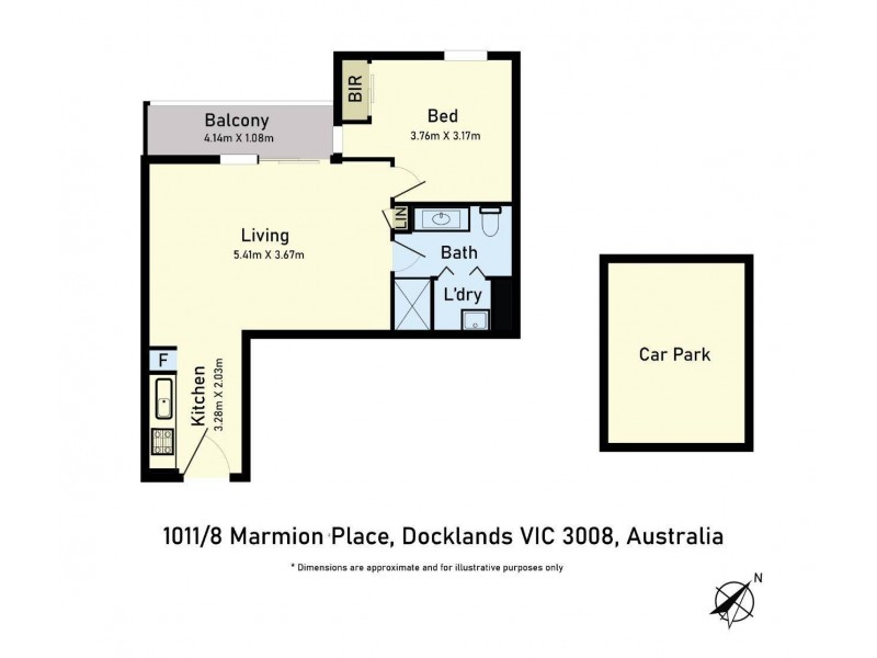 1011/8 Marmion Place, Docklands VIC 3008 Floorplan