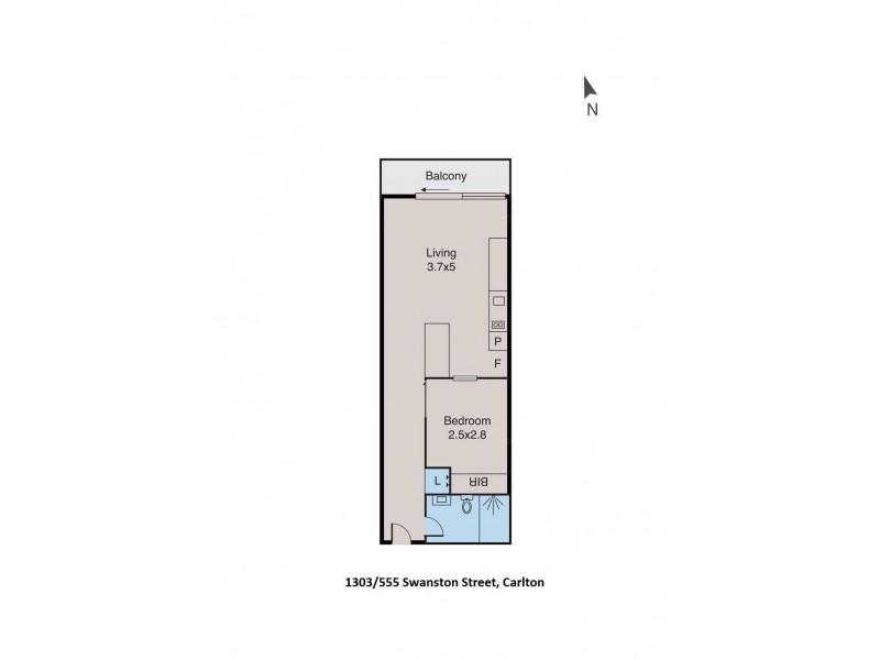 1303/555 Swanston Street, Carlton VIC 3053 Floorplan
